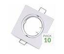 Pack de  10 - Support Spot Carré Orientable - Blanc