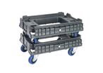 Plateau roulant porte-bacs 600 x 400 roues caoutchouc