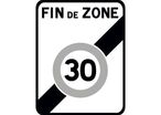 Panneau sortie d'une zone 30 - B51