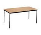 Manutan Expert - Table de réunion rectangulaire 160x80 cm - Plateau hêtre, pieds noirs - 10 personnes - Garantie 10 ans