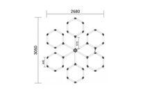 Kit 6 LED Hexagonal 306W - Blanc Froid 6000K - 8000K