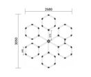 Kit 6 LED Hexagonal 306W - Blanc Froid 6000K - 8000K