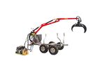 Remorque à bois forestière double essieux 1500 kg avec grue hydraulique 3,4 m et grappin - Moteur essence 6,5ch Torros AHR1500HWK