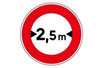 Panneau temporaire limitation de largeur personnalisable BK11