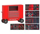 Servante d'atelier robuste avec armoires et 8 tiroirs - Grandes roues avec freins à disque - Set de 514 outils MW Tools MWE512M5