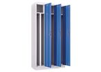 Manutan Expert - Vestiaire Industrie Salissante 3 Colonnes Acier Bleu/Gris Clair - À Monter - 3 Portes Clés - 1850x900x450mm