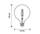 Ampoule LED E27 G125 6.5W Filament - Blanc Neutre 4000K - 5500K