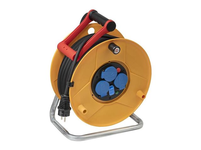 Enrouleur électrique 3 prises + 2 ports USB - 40m - Ø2,5 mm² - 230V - BRENNENSTUHL