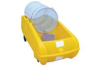 Jonesco - Chariot de rétention plastique - 250L Jaune - Polyéthylène - Résistant acides/bases - Recyclable