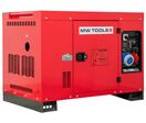 Groupe électrogène insonorisé diesel 9,6 kW 230 V + 12,5 kW 3x400 V - Avec régulateur AVR - Connecteur pour ATS MW Tools DG120E