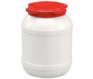 Curtec - Baril 26L Grande Ouverture Homologué UN - Usage Alimentaire - Polyéthylène Haute Densité - Blanc Rouge
