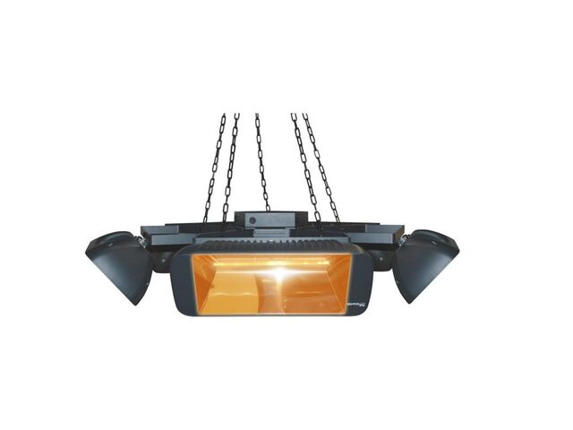 Lustre Pentagono suspendu avec 5 radiants électriques 1 500 W HELIOSA Hi Design 66 - STAR