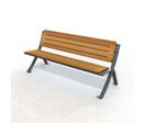 Banc public en compact stratifié Teck et pied acier - Bergerac
