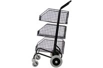 Outils Oceans - Chariot de distribution 3 corbeilles Noir - 1120mm H x 620mm L x 620mm P - Éco-responsable