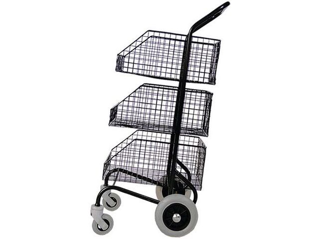 Outils Oceans - Chariot de distribution 3 corbeilles Noir - 1120mm H x 620mm L x 620mm P - Éco-responsable