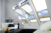 Fenêtre avec l'axe de rotation surélevé et son vitrage inférieur FDY-V U3 Duet proSky, FDY-V G2 Duet proSky