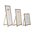 Chevalet de sol porte menu en bois - Tableau blanc - H 148 cm