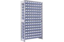 Bito - Rayonnage avec 112 bacs de rangement RK - 14 tablettes 50kg - Acier Galvanisé - Montage sans outils