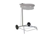 Rossignol Pro - Support Sac Poubelle Mobile 50L Gris - Métal Acier Poudré Anti-UV - Couvercle Basculant - 3 Ans Garantie