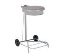 Rossignol Pro - Support Sac Poubelle Mobile 50L Gris - Métal Acier Poudré Anti-UV - Couvercle Basculant - 3 Ans Garantie
