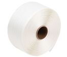 Manutan Expert - Feuillard Textile Polyester Blanc 16mm x 600m - Résistance 620kg - Lot de 2 Bobines - Cerclage Palettes