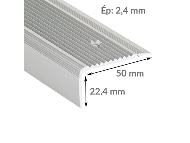 NEZ DE MARCHE ALU STRIE SPECIAL RENOVATION PERCE 50MM X 22,4MM