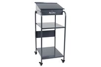 Manutan Expert - Pupitre d&amp;#039;atelier mobile - Poste contrôle qualité - 2 Tablettes Acier - 1 Tiroir à clé - Gris