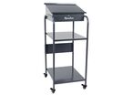 Manutan Expert - Pupitre d'atelier mobile - Poste contrôle qualité - 2 Tablettes Acier - 1 Tiroir à clé - Gris