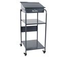 Manutan Expert - Pupitre d'atelier mobile - Poste contrôle qualité - 2 Tablettes Acier - 1 Tiroir à clé - Gris