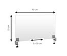 Séparation Plexi Bureau 4 mm H.70 x L.90 cm Fixation Etau Médian