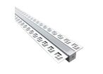 Profilé Aluminium Encastrable 2m pour Ruban LED Couvercle Blanc Opaque - 1 m