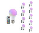 Pack de  10 - Ampoule LED E27 A60 8.5W RGBW avec Télécommande