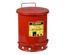 Justrite - Poubelle de sécurité rouge 38L à pédale - Acier - Conforme OSHA UL - Idéale déchets huileux