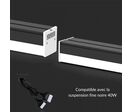 Câble de Connexion pour Suspension Linéaire Fine Noire 40W