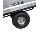 Remorque simple essieu 350kg benne galvanisée basculante 1200x850x300 mm + réhausses Torros AHR350G