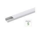 Pack de  5 - Profile Aluminium pour Bandeau LED Couvercle Opaque - 1 m