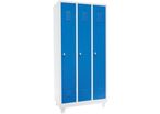Manutan Expert - Vestiaire Industrie Propre 3 Cases/Pieds Bleu - Acier Époxy - 1900x885x500mm - Verrouillage Cadenas