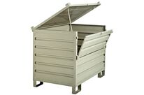 MDM - Caisse-palette métallique semi-ouverte - 1200x800x910mm - Charge 1000kg - Acier Gris - Recyclable