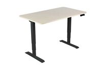 Manutan Expert - Bureau droit réglable en hauteur 140cm Chêne/Noir - Ergonomique, Télétravail, Charge 100kg