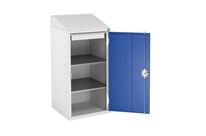 Bott - Armoire-pupitre Gris/Bleu - 1 Tiroir, 2 Tablettes - Acier Époxy - Charge 35kg/Tablette - Livré Monté