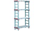 Poly-Store - Kit de départ Rayonnage Alimentaire - 1820x1000x600 mm - 4 Tablettes - Charge 200kg/tablette - Montage Facile