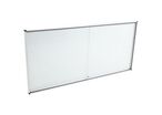 Manutan Expert - Vitrine d'affichage intérieur 2 portes coulissantes - 132.4x96.7cm Blanc - Magnétique - Fond Acier - Verre Trempé
