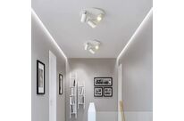 Plafonnier Rond 3 Spots Orientables Alu Blanc pour Ampoule GU10