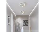 Plafonnier Rond 3 Spots Orientables Alu Blanc pour Ampoule GU10