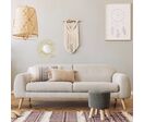 Miroir rond macramé 50x50x7 cm - Beige