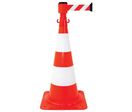 Novap - Kit Cône de Signalisation Dérouleur Sangle Rouge/Blanc 75cm - 4m Sangle - Recyclable