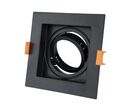Support Spot Encastrable GU10 Orientable Carré Noir
