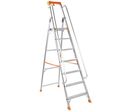 Manutan Expert - Escabeau professionnel aluminium 7 marches avec rampe - Charge max 150 kg - Hauteur d'accès 3.6 m - Norme EN 131