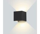Applique Murale Design LED 12W IP54 Carré Noir - Blanc Chaud 2300K - 3500K