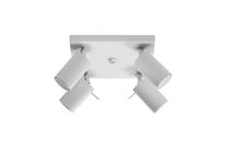Plafonnier Carré 4 Spots Orientable pour Ampoule GU10 - Blanc